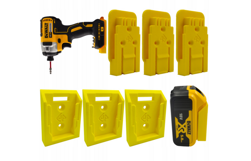 GRIFF-Set 3x Werkzeug 3x DeWalt Akku Adapter