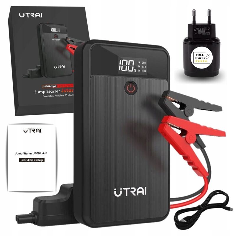 Starthilfe Utrai Jstar Air mit Full Power-Zubehör + QC 3.0 POWERBANKS POWERBANK STARTER BOOSTER JUMP LEISTUNGSSTARKER STARTER 1000A