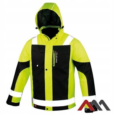 Premium Edition warme Winterjacke mit Reflektoren und Kapuze Winterjacke wasserdicht gelb