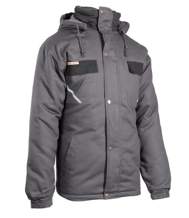 Premium Edition isolierte Winterjacke mit Reflektoren Kapuze grau