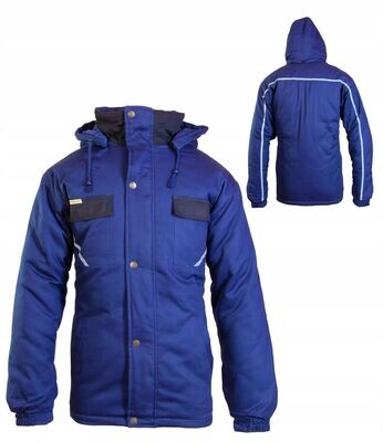 Premium Edition isolierte Winterjacke mit Reflektoren Kapuze blau