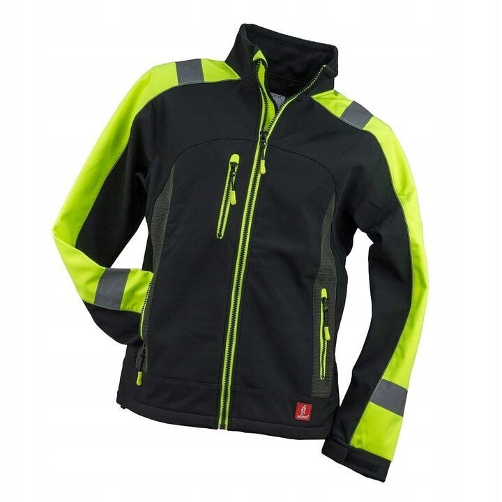 Premium Edition Warn-Softshelljacke mit Reflektoren gelb Design1
