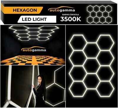 LED Werkstatt Garagenbeleuchtungslampe 3500K HEXAGON 297x206