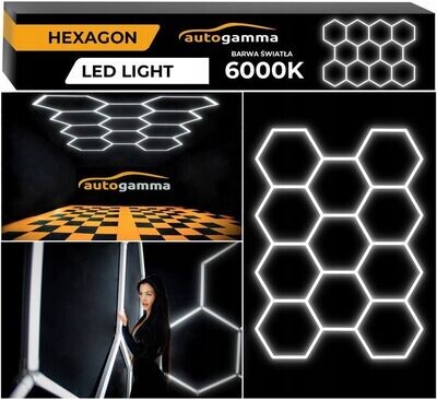 LED-Lampen-Beleuchtungspaneel für Garage, Werkstatt, Haus, HEXAGON 297 x 307, 6000 K
