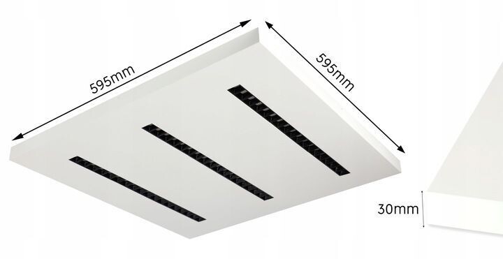 Aufputz-LED-Deckenpaneel 60x60 UGR 50W KASSETTE neutralweiß UGR 16, geringer Blendfaktor weiss