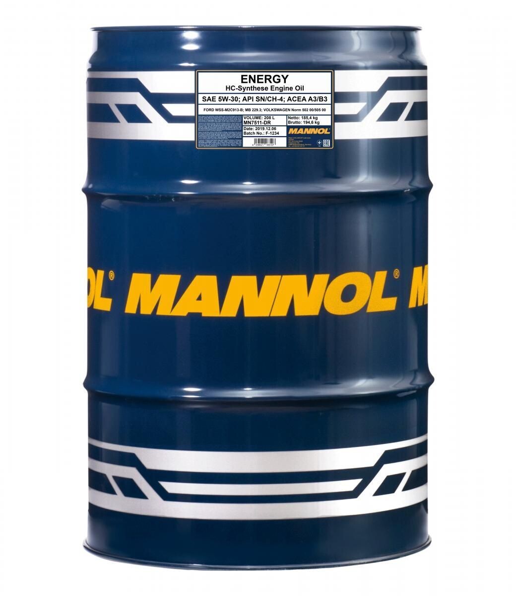 Ölfass 208l Mannol 7511 Energy 5W-30 VW502.00/505.00 MB229.3