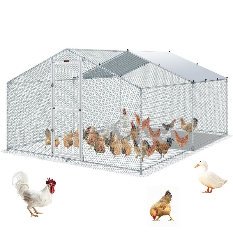Hühnerstall, 4 x 3 x 2 m Hühnerhaus Freilaufgehege mit Sonnenschutzdach PE-Plane, Stahl Kleintierstall Hühnerhaus Dach Geflügelstall Hühnerkäfig für Hühner, Enten, Gänse, Kaninchen usw. Hühnerstall, 4 x 3 x 2 m Hühnerhaus Freilaufgehege mit Sonnenschutzdach PE-Plane, Stahl Kleintierstall Hühnerhaus Dach Geflügelstall Hühnerkäfig für Hühner, Enten, Gänse, Kaninchen usw.