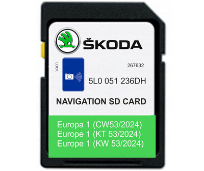 Navigationskarte Europa Skoda Octavia Superb Rapid Kodiaq Fabia Karoq MIB2 2024 mit Radarkameras in ganz Europa AMUNDSEN