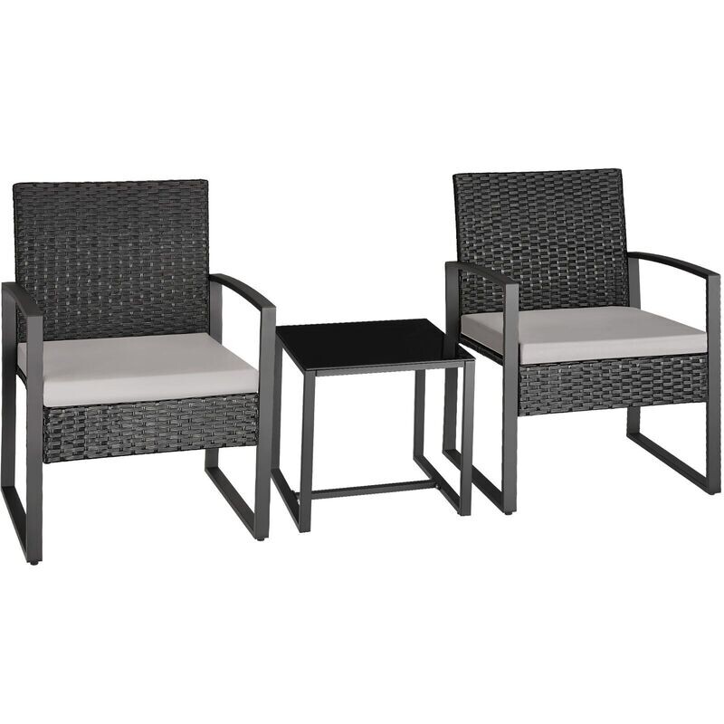 Balkonstühle 2er Set mit Tisch, Gartenmöbel Set, Balkon, Rattan Sitzgruppe Balkonstühle 2er Set mit Tisch, Gartenmöbel Set, Balkon, Rattan Sitzgruppe
