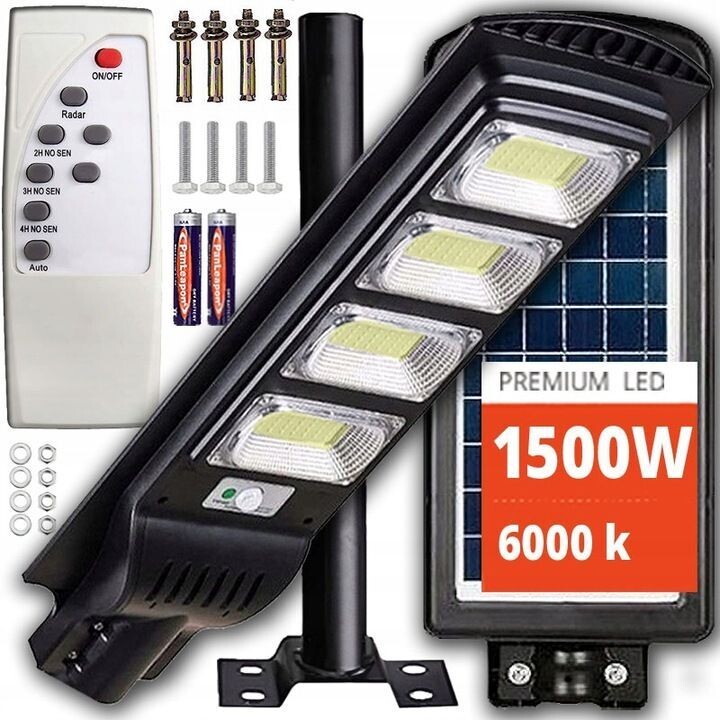 GROSSE, LEISTUNGSSTARKE SOLAR-LED-STRAßEN- UND GARTENLAMPE MIT FERNBEDIENUNG GROSSE, LEISTUNGSSTARKE SOLAR-LED-STRAßEN- UND GARTENLAMPE MIT FERNBEDIENUNG