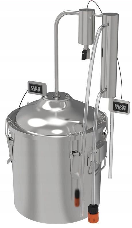 Destille Destillatwasserkessel für Wein Bier Weindestillation Liköre Klassischer Brenner, 1 Klärbecken 18L Convex, Edelstahl INOX Destille Destillatwasserkessel für Wein Bier Weindestillation Liköre Klassischer Brenner, 1 Klärbecken 18L Convex, Edelstahl INOX