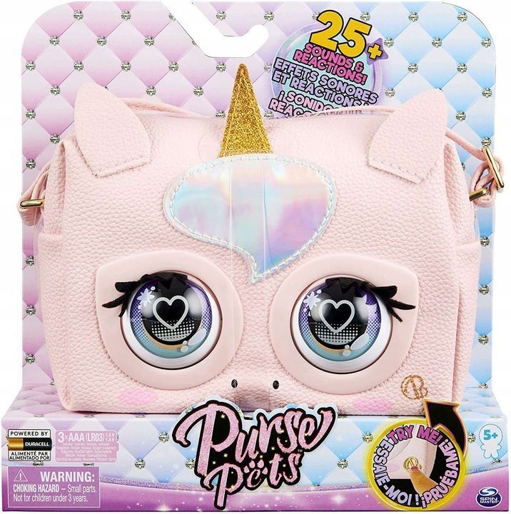 GELDBÖRSE PETS GLAMICORN INTERAKTIVE TASCHE MIT AUGEN Handtasche Kinder Spielzeug