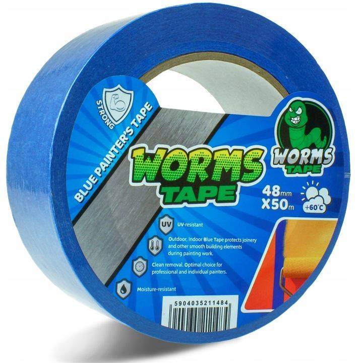 Premium WORMS TAPE Malerband BLAU 38mm x 50m