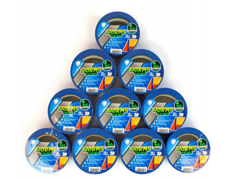 10x Premium WORMS TAPE Malerband BLAU 48 mm x 50 m