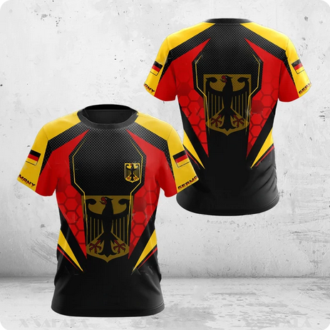 Germany Deutschland Flagge 3D-Druck T-Shirts Fussball EM Design 6