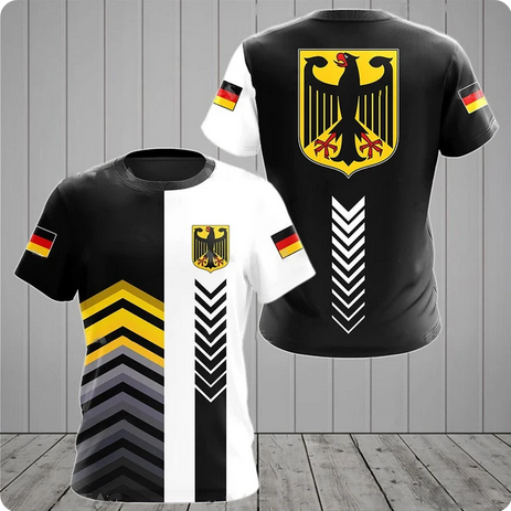 Germany Deutschland Flagge 3D-Druck T-Shirts Fussball EM Design 1