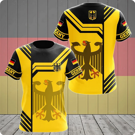 Germany Deutschland Flagge 3D-Druck T-Shirts Fussball EM Design 4