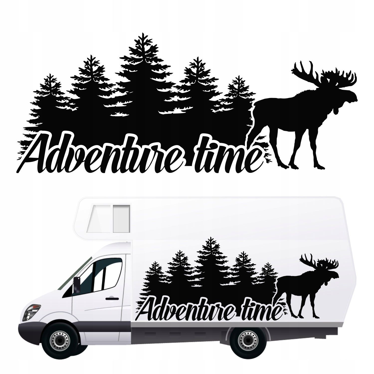 Produktbeschreibung: Aufkleber für Wohnmobil, Wohnwagen, Auto - Berge (170x70 cm) Design 12