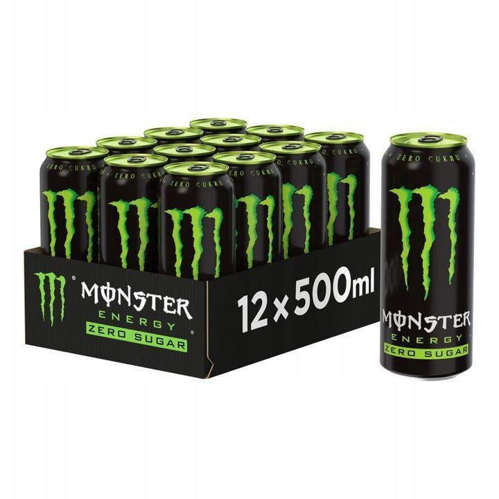 Monster Energy Zero Sugar - Energetisches Getränk ohne Zucker, 12x500ml Monster Energy Zero Sugar - Energetisches Getränk ohne Zucker, 12x500ml