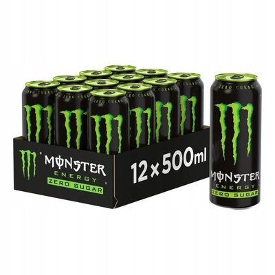 Monster Energy Zero Sugar - Energetisches Getränk ohne Zucker, 12x500ml Monster Energy Zero Sugar - Energetisches Getränk ohne Zucker, 12x500ml