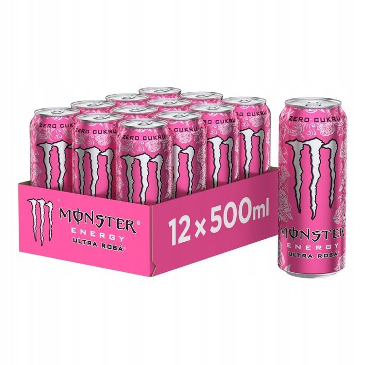 Monster Energy Ultra Rosa - Energetisches Getränk, 500ml (12er-Pack)