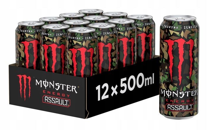 Monster Energy Assault - Kohlensäurehaltiges Energetisches Getränk, 500ml (12er-Pack) Monster Energy Assault - Kohlensäurehaltiges Energetisches Getränk, 500ml (12er-Pack)