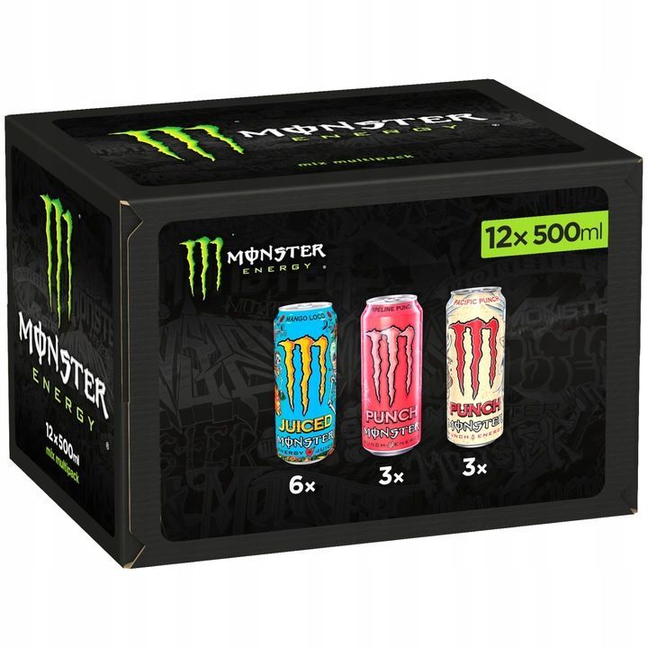 Monster Juice Punch Mix - Energetisches Getränk, 500ml (12er-Pack)