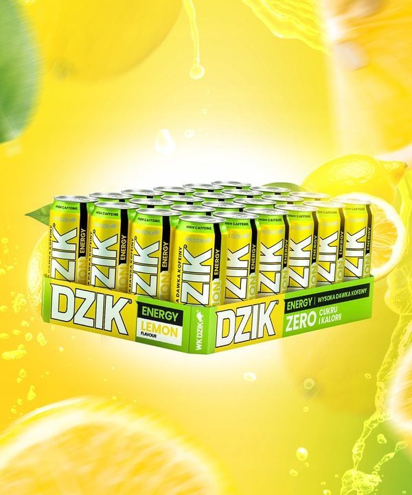 Energetyk Dzik Energy Drink Lemon - 500ml, 24er-Pack