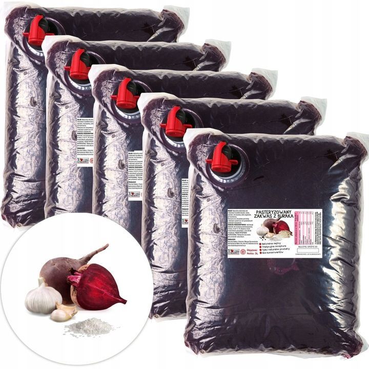 Fermentierter Rote-Bete-Saft mit Knoblauch und Gewürzen - Set 5x3l Fermentierter Rote-Bete-Saft mit Knoblauch und Gewürzen - Set 5x3l