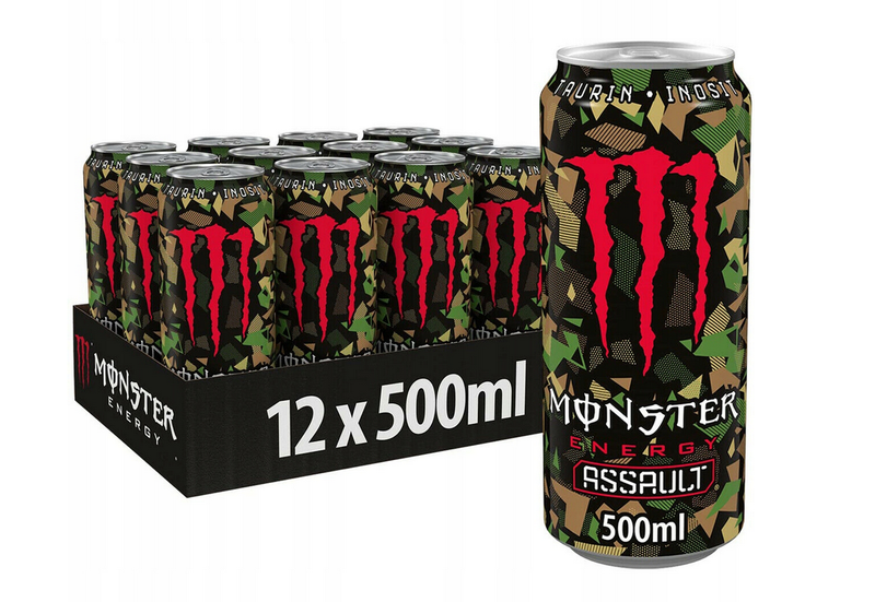 12× Monster Energy Drink 500 ml Assault 12× Monster Energy Drink 500 ml Assault