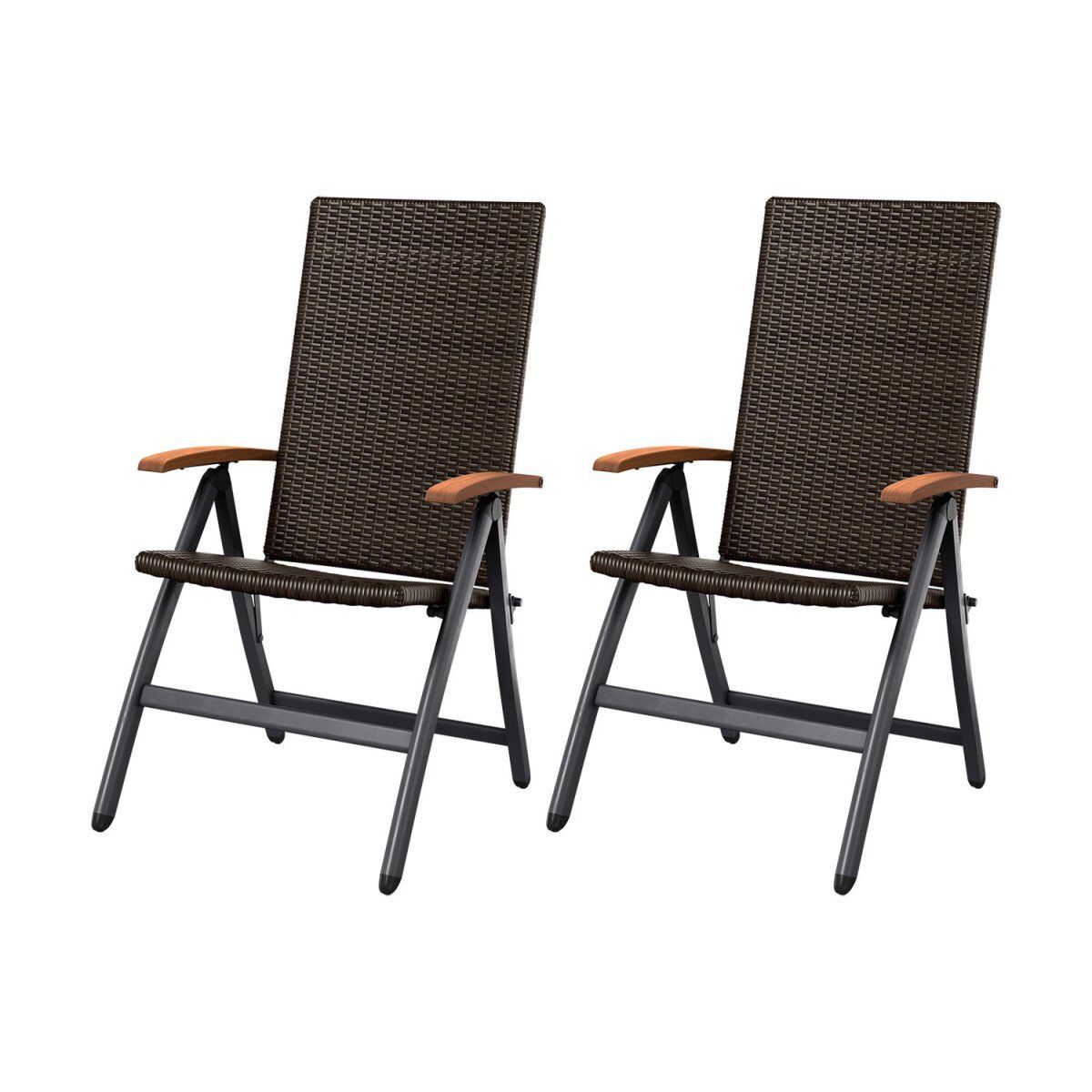 LIVARNO home Klappsessel "Valencia" - 2er Set, verstellbar, Braun