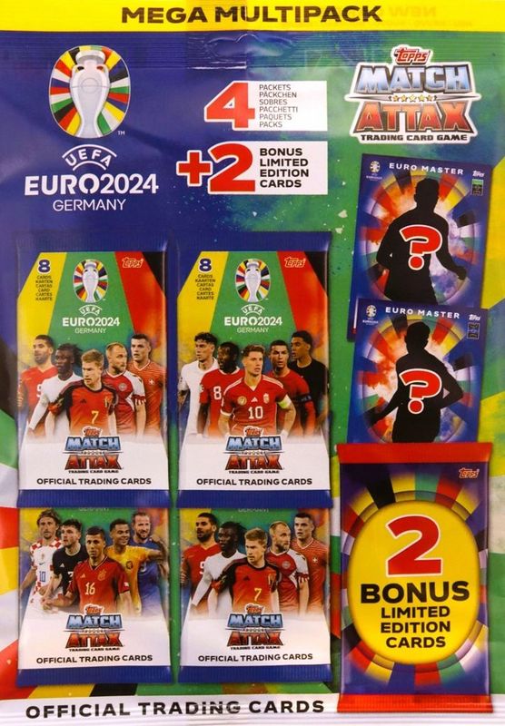 EURO 2024 Topps Cards Mega Multipack mit Bonus EURO 2024 Topps Cards Mega Multipack mit Bonus