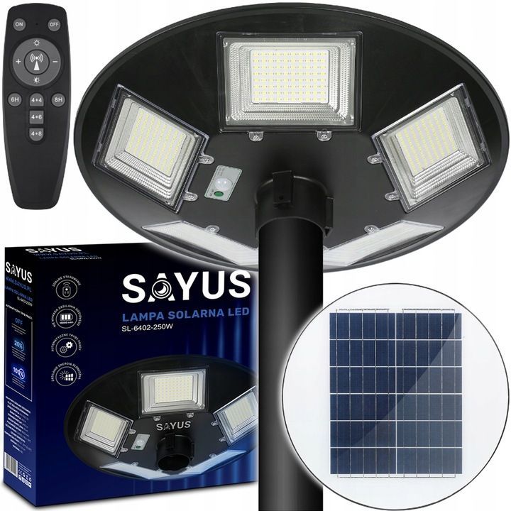Solar LED Straßenlaterne UFO – Bewegungs- und Dämmerungssensor, Fernbedienung