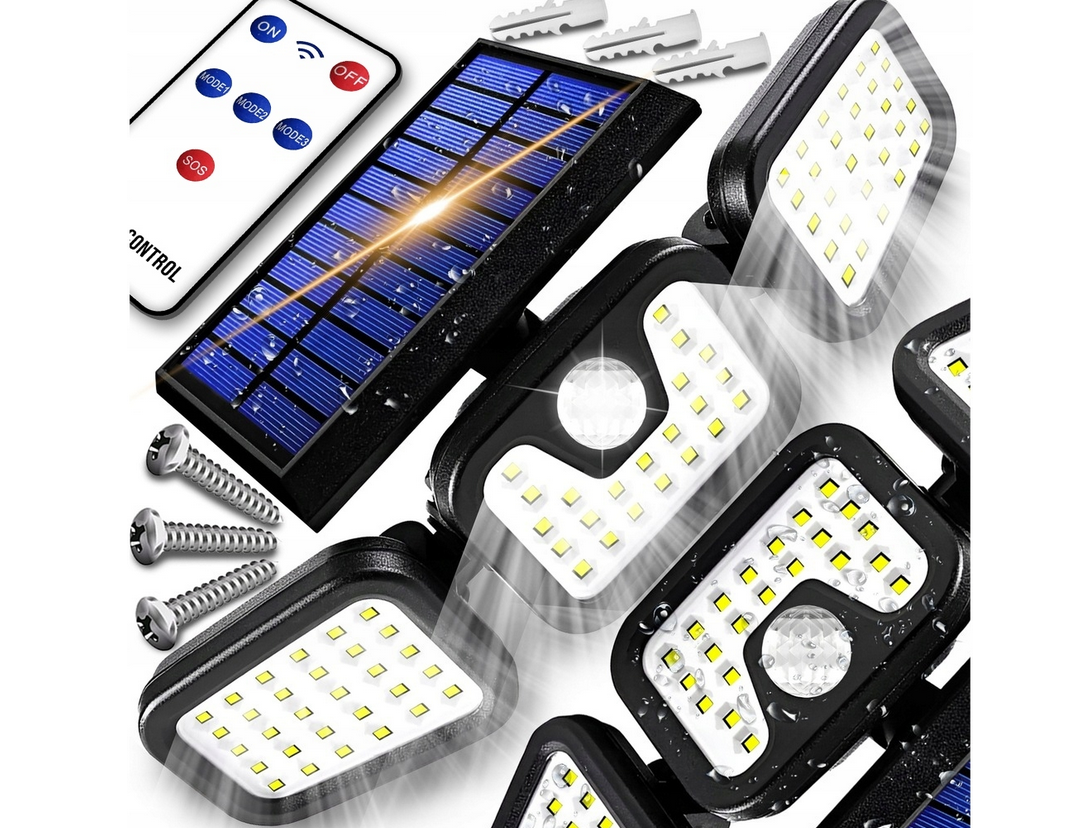 Solar LED Außenlaterne – Bewegungs- und Dämmerungssensor, Fernbedienung