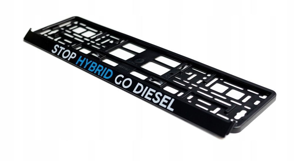 Hybrid Stop & Diesel Go Kennzeichenhalter – Mach dein Statement!