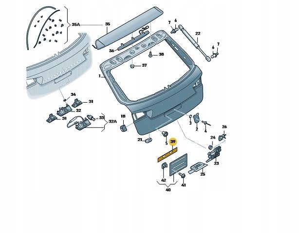 Original Audi Schaumstoff-Unterlage für Kennzeichen – Perfekte Passform & Schutz (Art.-Nr.: 13886741250)