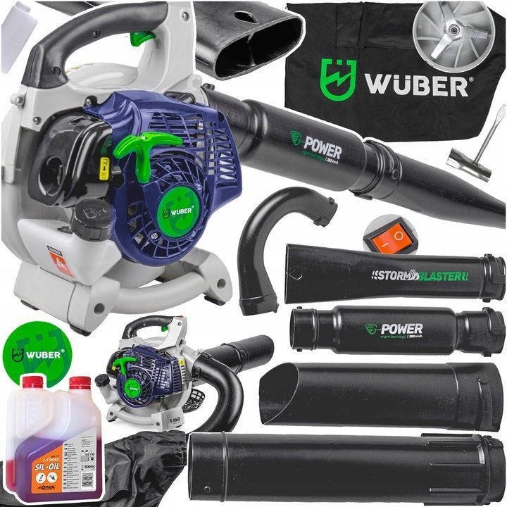BenzinLaubbläser 1600W GartenLaubsauger mit 50L Fangsack und Häcksler