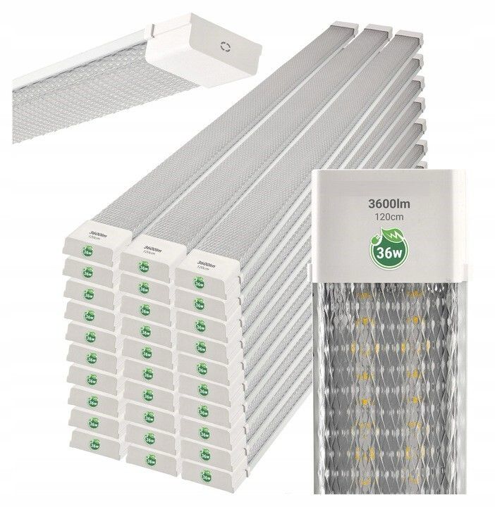 6x LED Panel Industrielampe Werkstattlampe Zimmerlampe  1200mm 36W