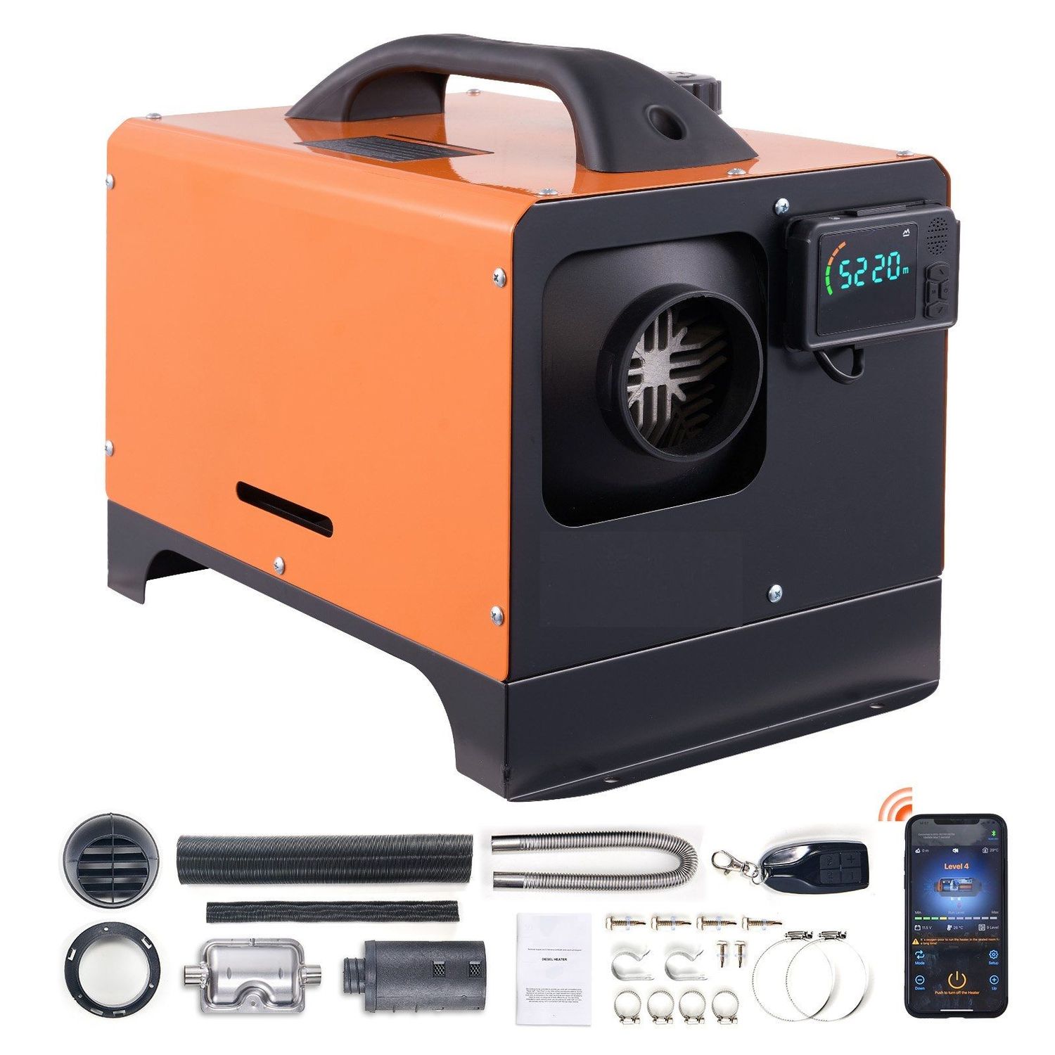 Luft-Dieselheizung 12V 5KW mit LCD-Display, Fernbedienung & Bluetooth-App-Steuerung Standheizung