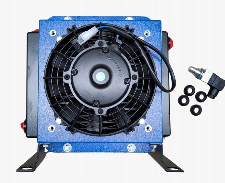 Hydraulikölkühler mit 12V DC Lüfter und Thermostat - 100 l/min