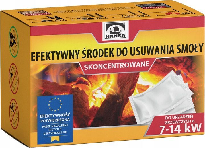 Effektives Teerentfernungsmittel HANSA® für Heizgeräte 7-14 kW – 10 Beutel á 18 g Kamin Ofen Schornbstein