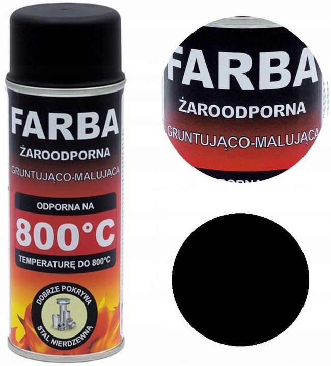 Hitzebeständige HANSA® Sprühfarbe – Schwarz, 800°C, 400 ml