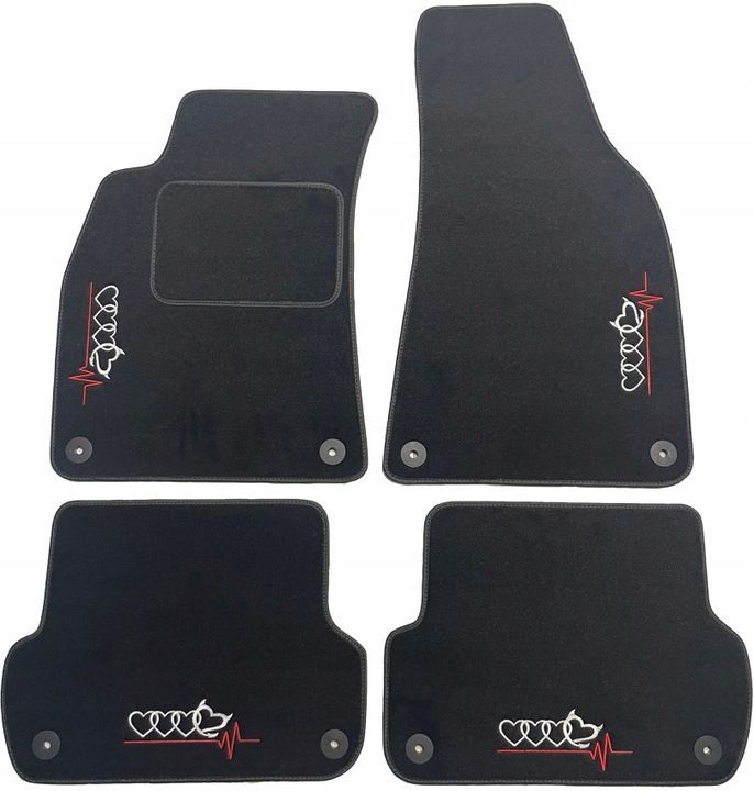 Velours-Fußmatten für Audi A4 B6/B7 (2000-2008) – S-Line + STICKEREI Handmade Grau Velours-Fußmatten für Audi A4 B6/B7 (2000-2008) – S-Line + STICKEREI Handmade Grau