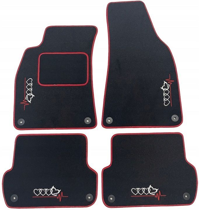 Handmade Velourmatten Fußmatten SET für AUDI Modellauswahl  + STICKEREI Design 2