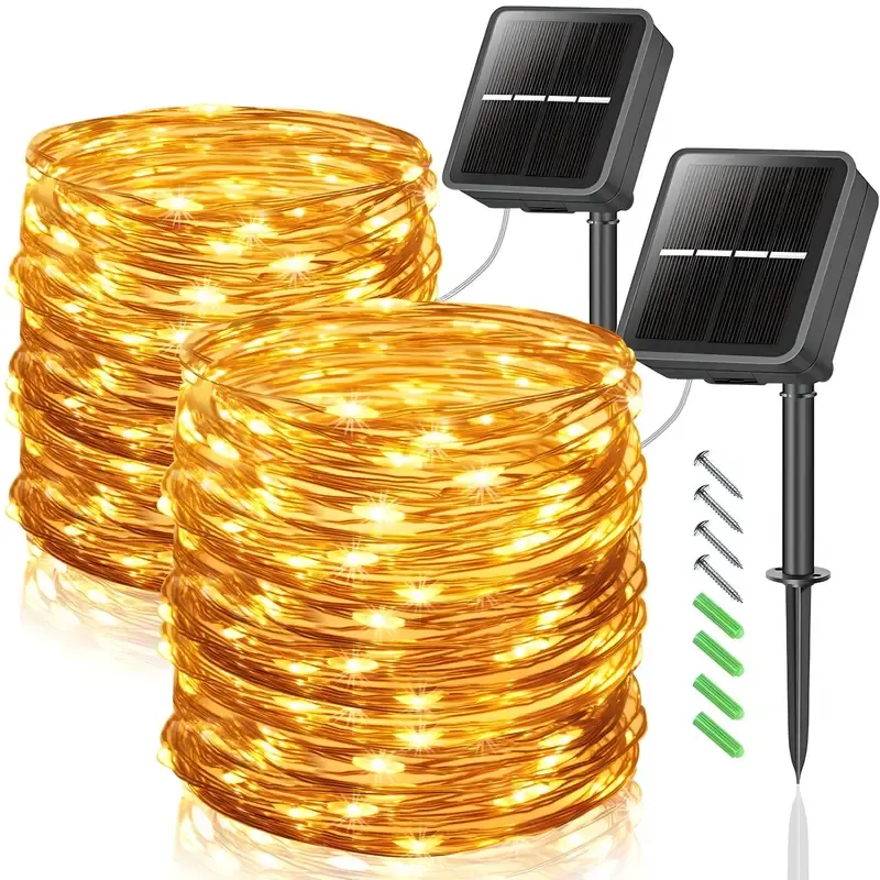 2er-Pack Solar-Lichterketten – Perfekte Beleuchtung für eine magische Atmosphäre