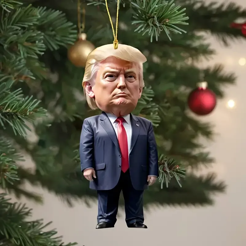 Trump-inspirierte Acryl-Dekoration – Glänzende Akzente für Weihnachten & Halloween Design 1 Trump-inspirierte Acryl-Dekoration – Glänzende Akzente für Weihnachten & Halloween Design 1
