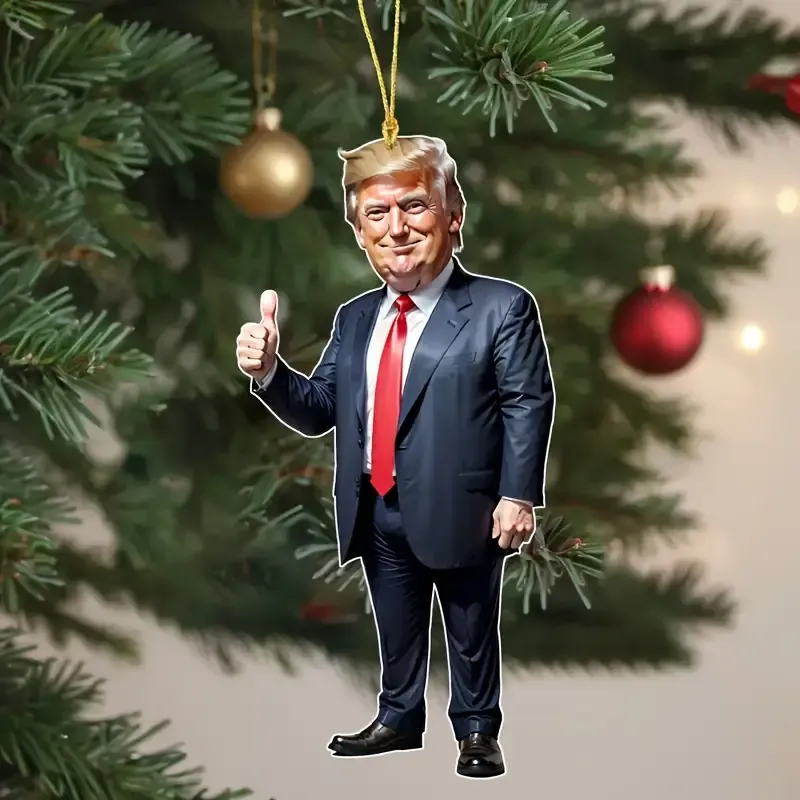 Trump-inspirierte Acryl-Dekoration – Glänzende Akzente für Weihnachten & Halloween Design 2 Trump-inspirierte Acryl-Dekoration – Glänzende Akzente für Weihnachten & Halloween Design 2