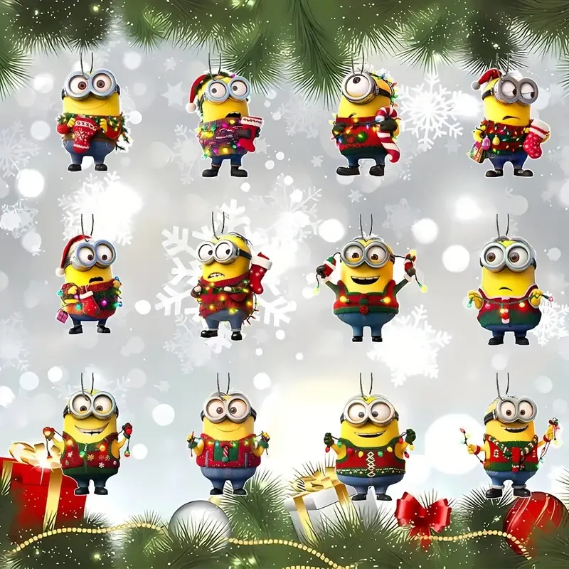 12er-Pack Minions Weihnachtsbaumschmuck – Lustige und bunte Mini-Dekorationen für jeden Anlass 12er-Pack Minions Weihnachtsbaumschmuck – Lustige und bunte Mini-Dekorationen für jeden Anlass