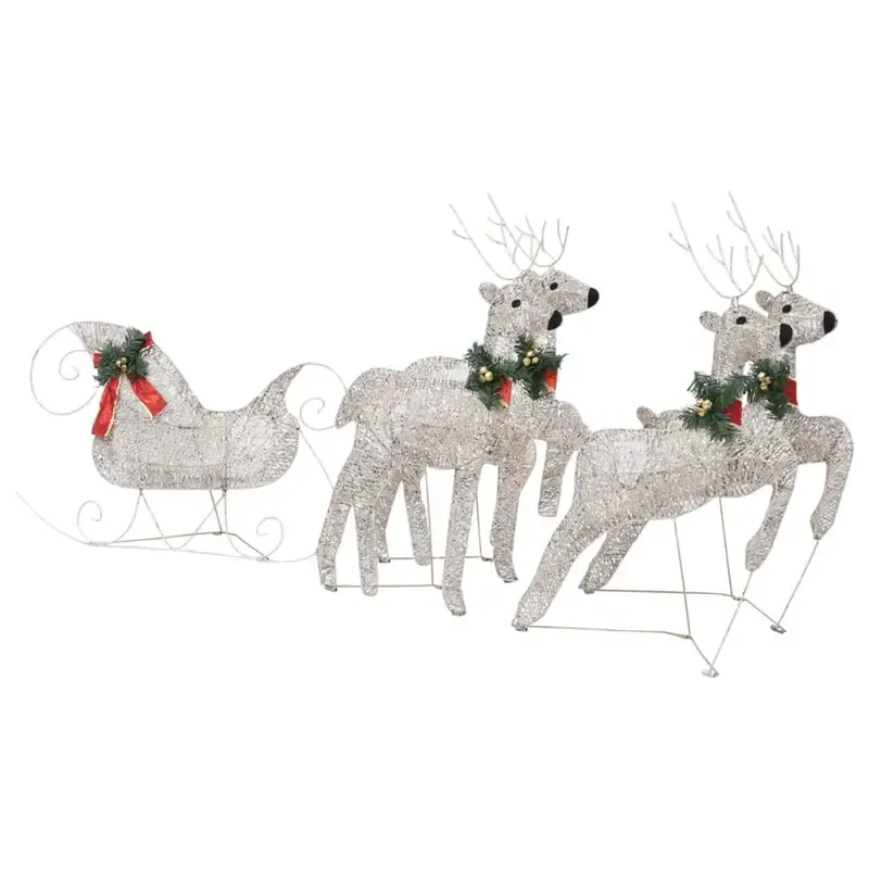 Gecheer 100 LED Rentier & Schlitten Weihnachtsbeleuchtung – Eleganz für Ihren Außenbereich