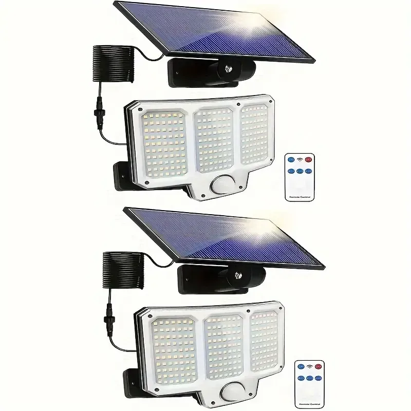 2x Straßenlaterne mit Bewegungsmelder – Solarbetriebene LED-Sicherheitsleuchte für den Außenbereich